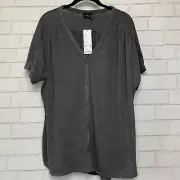 Out From Under Urban Outfitters Womens Top Button Up Knit Flowy Gray Medium New