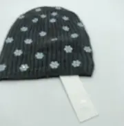 Carolyn Rowan New Girls 8-12 y Floral Embroidered Wool Gray Beanie Hat Crystals