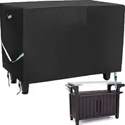 Outdoor Table Cover 55 Inch, Heavy Duty Waterproof Fabric BBQ Cart Cover Compatible with 52-inch Keter Unity XL Portable Outdoor Table, Grill Cart Serving Bar Table Patio Cabinet Cover,55" x 24" x 32"