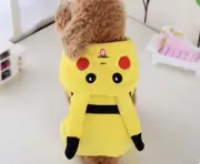 Pikachu Dog Puppy Pokemon Costume Fleece Jacket Coat Cute Cat Halloween Cosplay