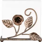 Bronze Napkin Holder – Rose Design Metal Napkin Storage for Tables Modern Servie
