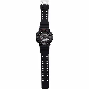 CASIO 卡西歐 G-SHOCK 經典紅黑重機雙顯手錶-55mm GA-110-1A