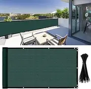 DearHouse Balcony Privacy Screen Cover, 3.5ft x16.5ft Privacy Screen Balcony Shield for Porch Deck Outdoor Backyard Patio Balconys, Includes 35 pc Cable Ties