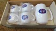HOBART COMMERATIVE COFFEE POT & 4 CUP BOARD ROOM SET