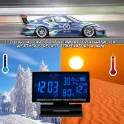 LCD Digital Car Clock Thermometer Hygrometer Weather Forecast Temperature Alarm
