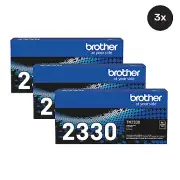 Brother TN-2330 Black Toner Cartridge Multipack (3 Pack) Regular Black 1200 P...