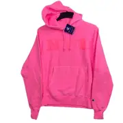 NYC Champion Reverse Weave Hoodie Sweatshirt Neon Pink New York City Men Medium