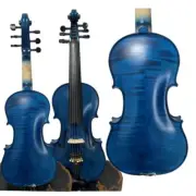 Hand made 6 strings Solid wood Acoustic blue Colour 4/4 ,With case/bow