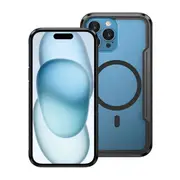 iPhone 15 Plus Heavy-Duty Shockproof Armour Case Cover - MagSafe Compatible, Premium Anti-Scratch & Drop-Resistant - Black
