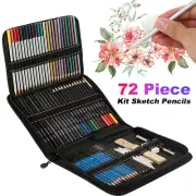 72pc Pencil Sketch Kit-Charcoal Color Watercolor