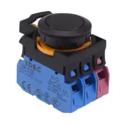 IDEC CW Series Black 22.3mm Momentary Flush Push Button Switch 2NO-1NC IP65