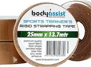 Bodyassist Premium Sports Rigid Strapping Tape, 12.5mm-50mm x 13.7m, Zinc Oxide Adhesive, Rayon (6 rolls of 2.5 cm width)