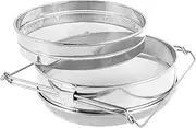 Double Sieve Honey Strainer with Extendable Arms, Stainless Steel Honey Mesh Strainer, Double Mesh Sieve Honey Extractor, Double Sieve Honey Filter for 5 Gallon Bucket Clean Honey