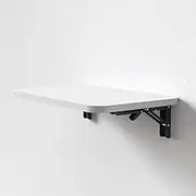 Foldable Wall Mounted Workbench Small Fold Down Kitchen Table Hanging Wall Table/Desk Floating Computer Desk Folding Writing Desk(White,60x40cm/24x16in)