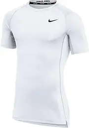 [Nike] Mens Pro Fitted Short Sleeve Training Tee (3X-Large, White), White, 3X-Large