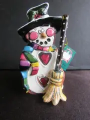 VTG Blue Sky Heather Goldminc SNOWMAN Tea Light Candle Holder NEW