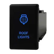 Hulk 4x4 12V Push Button Roof Lights On/Off Switch with Blue LED Illumination - HU1360B-07