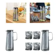 Glass Jug Iced Tea Pitcher, 1450ml Juice Carafe, Nordic Portable Glass Pitcher,