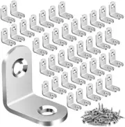 40PCS L Bracket Corner Brace Sets, Stainless Steel Corner Bracket, 90 Degree Sil
