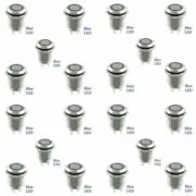 20x Led Light Metal Push Button Momentary Switch 12mm 36V Car Blue Waterproof.