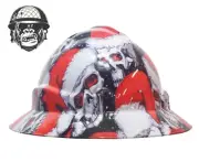 Custom Hydrographic Safety Hard Hat SANTA SKULLS PRO CHOICE WIDE BRIM