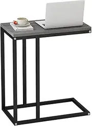 C-Shaped Side Table, Coffee Table with Metal Frame, Easy to Assemble, Removable Minimalist Side Table, for Living Room, Bedroom, Balcony 45x25.5x63CM
