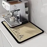 LIMNUO Coffee Mat Super Absorbent Dish Drying Mat Coffee Bar Accessories Match with Coffee Maker Coffee Machine Coffee Pot Large Drying Mats for Kitchen Counter (43x78cm)