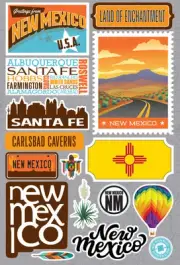 3 Pack Reminisce Jet Setters 3.0 State Dimensional Stickers-New Mexico JET-030
