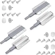 4Pack Push to Open Magnetic Door Latches, Aluminum Alloy Housing Heavy Duty Latch Hardware, Magnetic Door Catch, Magnetic Push Latches Cabinet for Closet, Kitchen Doors, Cabinets, Drawers, Wardrobes