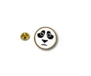 pins pin's badge metal lapel hat button vest panda bear cute