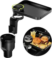 Cup Holder Tray - 3 in 1 Detachable Food Table With Solid Base - Car Expander for Yeti, Hydro Flask 32/40 oz - Road Trip Essentials Accessories Gadgets
