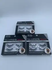 3 Package Ardell Faux Mink False Invisiband Eyelashes - DEMI WISPIES BLACK