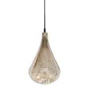 Lustre Teardrop 1 Light Stone Effect Glass Teardrop Pendant Pale Gold - ZAF10341