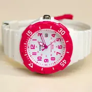 Casio LRW-200H-4BV Ladies Red Analog Watch 100M WR Anti-Reverse Bezel New