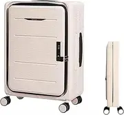 [Habrur] Checked Luggage Carry On Luggage Foldable Suitcases Adjustable Trolley Carry On Luggage Front Open Portable Suitcase Luggage Suitcase (Color : C, Size : 20 inch)