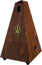 Wittner Taktell - Pyramid Metronome with Bell - Plastic Casing - Walnut Textu...