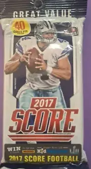 2x 2017 Score Football 40 Card Packs Patrick Mahomes McCaffrey Allen Rookie