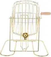 Totority Small Bingo Ball Cage Hand Cranked Wood Handle Lightweight Portable for Children's Parties Schools Home Entertainment