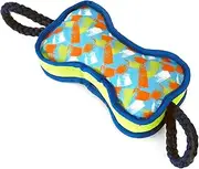 WagTime Sunsational Rope Plush Bone - Durable & Soft Dog Toy, Ideal for Chewing & Tugging, Interactive Play, Safe & Non-Toxic, Ideal for Small to Medium Dogs, Vibrant Colours, 30cm Length