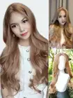 Light caramel brown hair color Mini lace front wig, big bouncy curls long hair