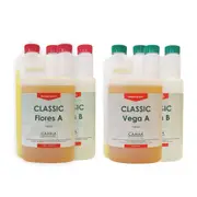 Canna Classic Vega A+B & Flores A+B - 4 x 1L Set - Run-to-Waste Base Nutrient