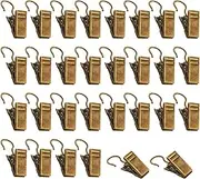 Pack of 80 Antique Brass Small Heavy-Duty Hook Clip Set Curtain Clips Metal Curtain Hangers Clips for Art Craft Photo Display Indoor Outdoor Decoration