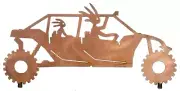 Side by Side Double Kokopelli Metal Yard Art, Rust Finish, Handmade in the USA