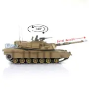 Henglong 1/16 7.0 Upgraded Metal M1A2 Abrams Barrel Recoil RC Battle Tank 3918