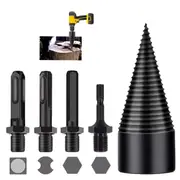 5Pcs Firewood Drill Bit Wood Cone Hex Shank Wood Log Splitter Screw Splitting