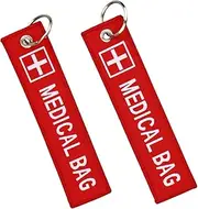 [rainbowstar] 2 Pack Medical Alert Bag Tag for Medical Bag CPAP Respiratory Devices Diabetes Allergy Epipen Inside First Aid Tag