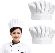 [Lopsity] Chef Hat Baker Hats Food Service Breathable Cool Bonnet Kitchen Cook Vent Cap Cooking Headgearwith Adjustable Elastic for Women/Men