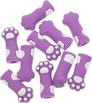 HAPINARY 10 Pack Knitting Needle Protectors Silicone Cat Paw Nipper Covers for Scissors Nail Tools Tweezers Soft and Cuticle Trimmer Sleeves