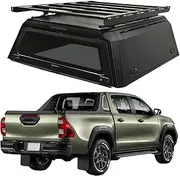 ATATNK 4X4 Steel Single Dual Cab Pickup Truck Bed Hardtop Topper Camper Canopy Truck Rack On Top Compatible for Toyota Hilux Revo Ford Ranger Jeep Gladiator