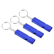 3Pcs Emergency Survival Whistle, Double Tubes Whistles Super Loud, Dark Blue